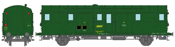 REE Modeles VB-319 - French SNCF OCEM 32 Luggage Van, green 301, 3 headligths, South-East SNCF N°50 87 93-20 135-3 Era I